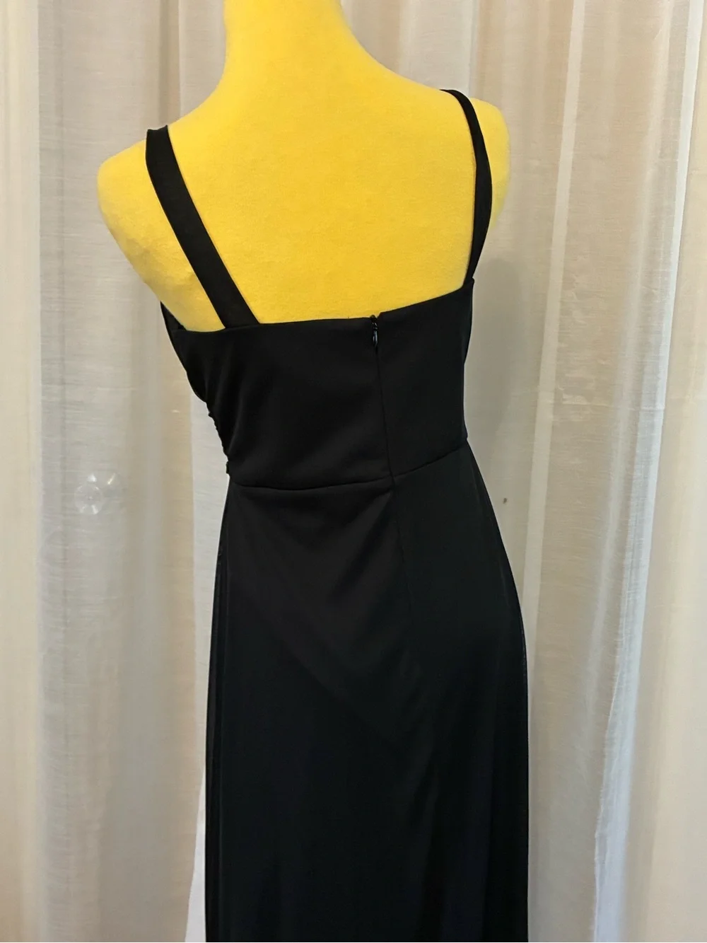dressbarn Black Maxi Evening Dress with Ruched Bodice Size 6 - Picture 4 of 7